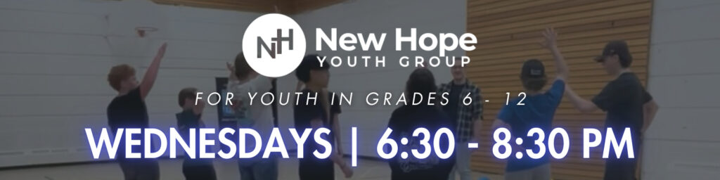 Graphic photo with picture of youth and overlayed text that includes details for Wednesday night youth group.